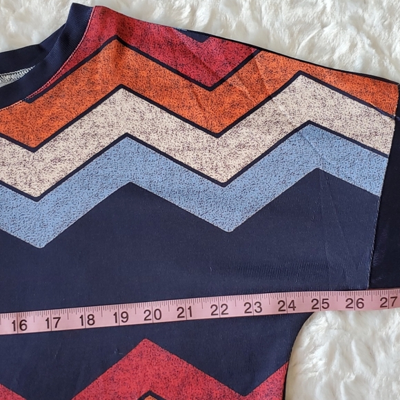 CAMISA Multicolor long sleeve chevron print sweatshirt top Med - Picture 5 of 6
